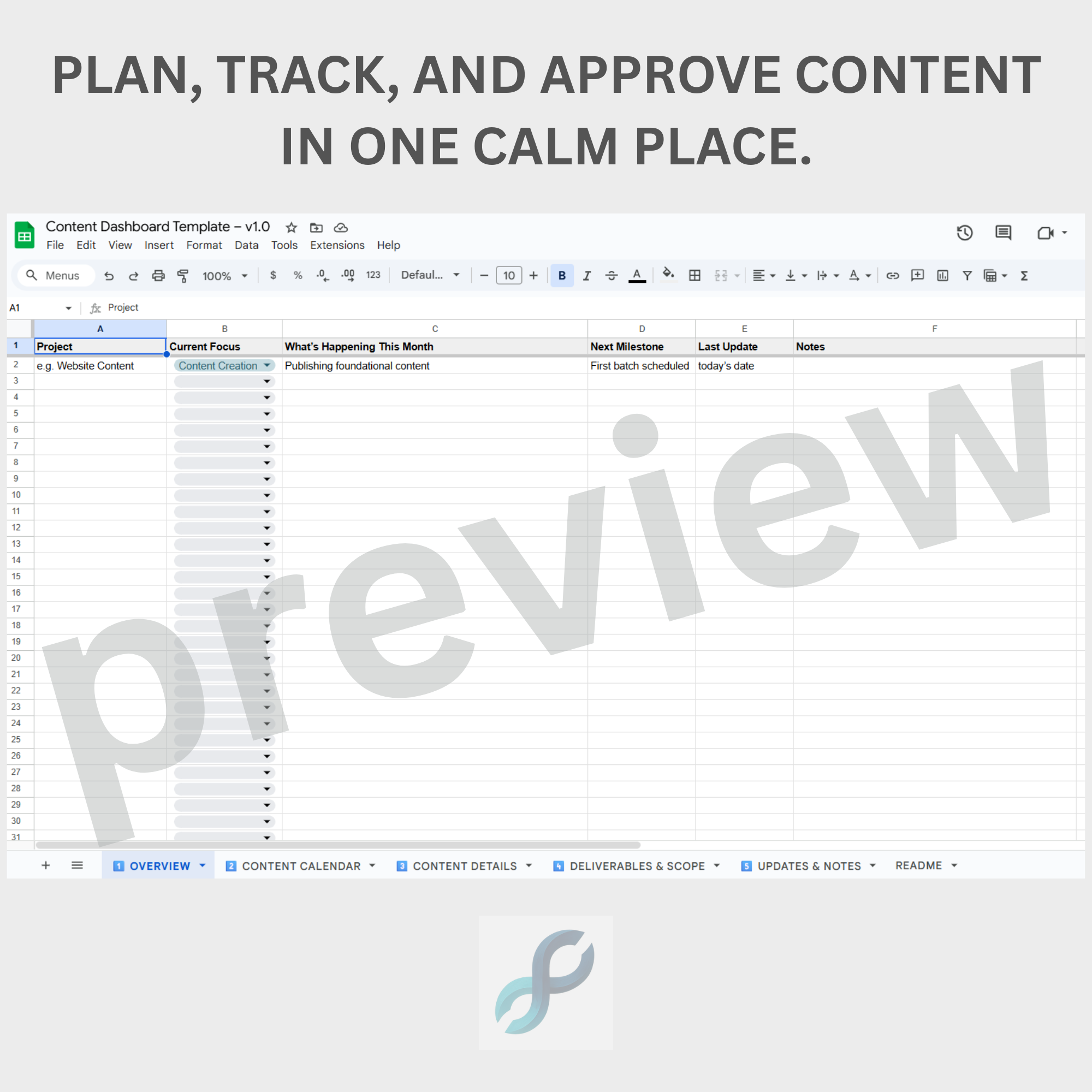 Content Dashboard Template 2