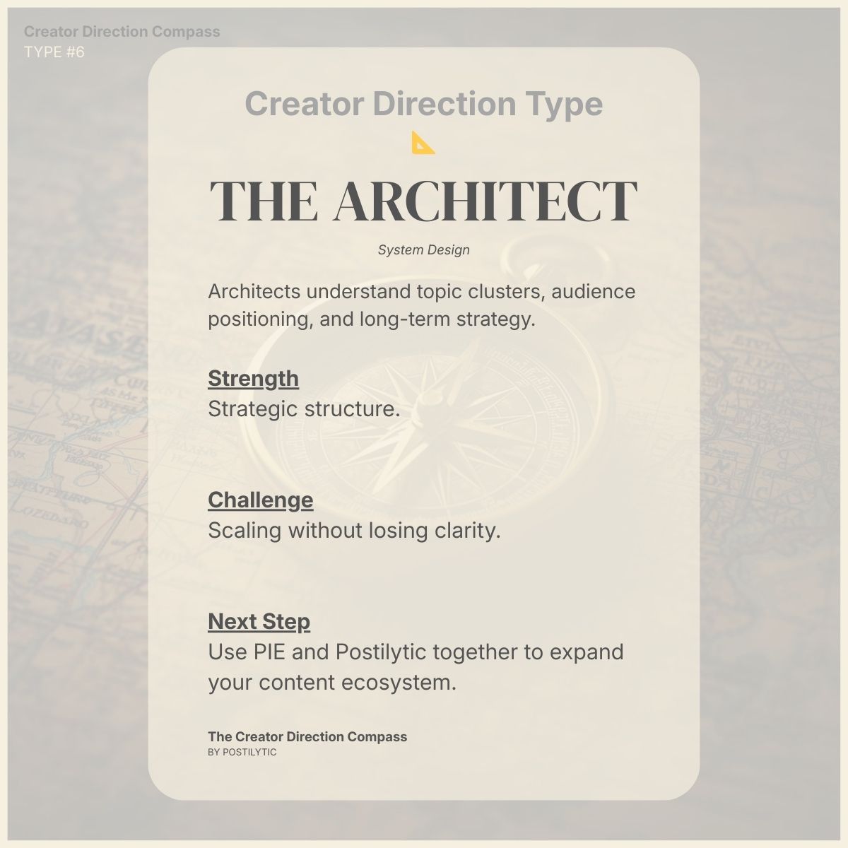 Content Direction Type Card THE ARCHITECT