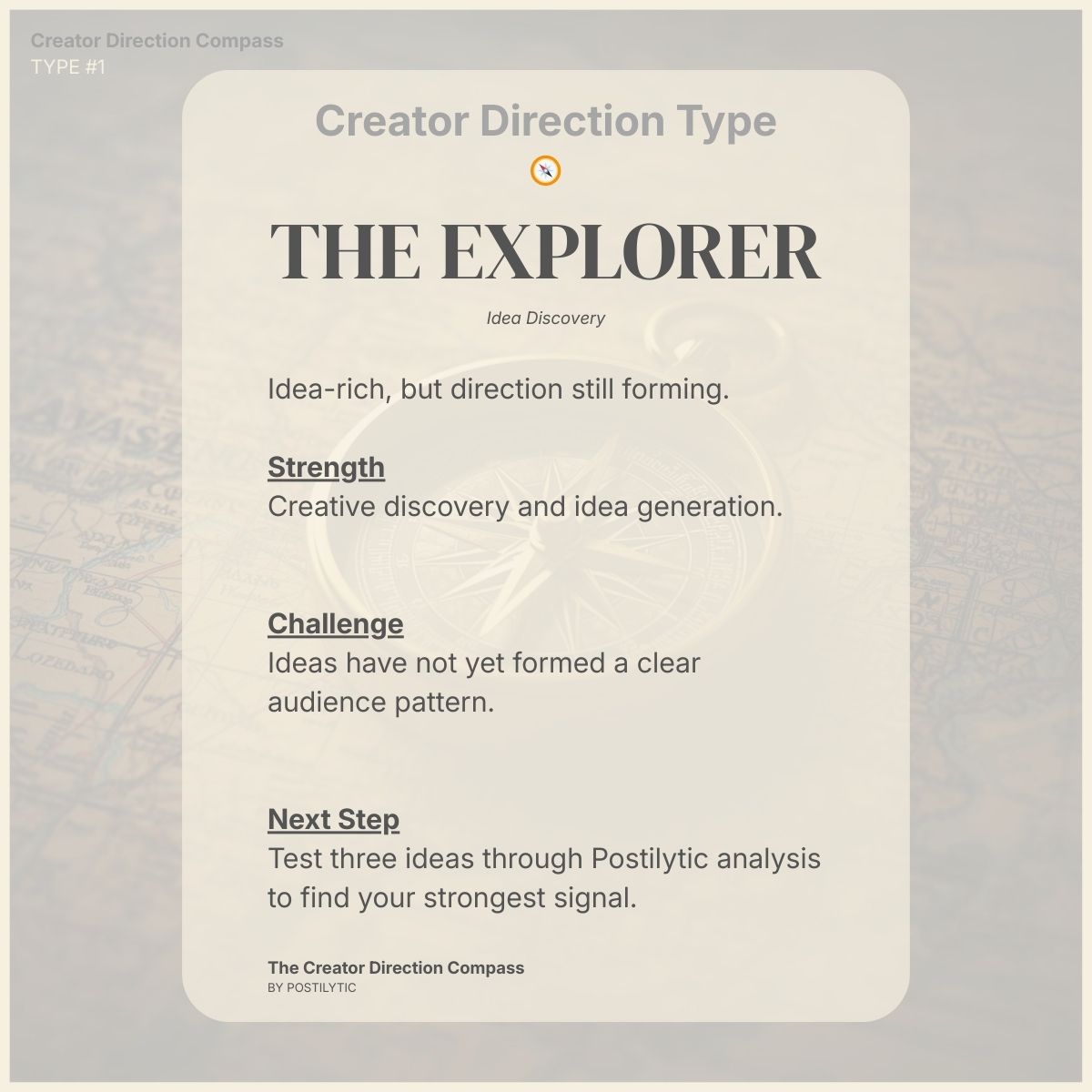 THE EXPLORER Creator Direction Compass TYPE 1 V.2